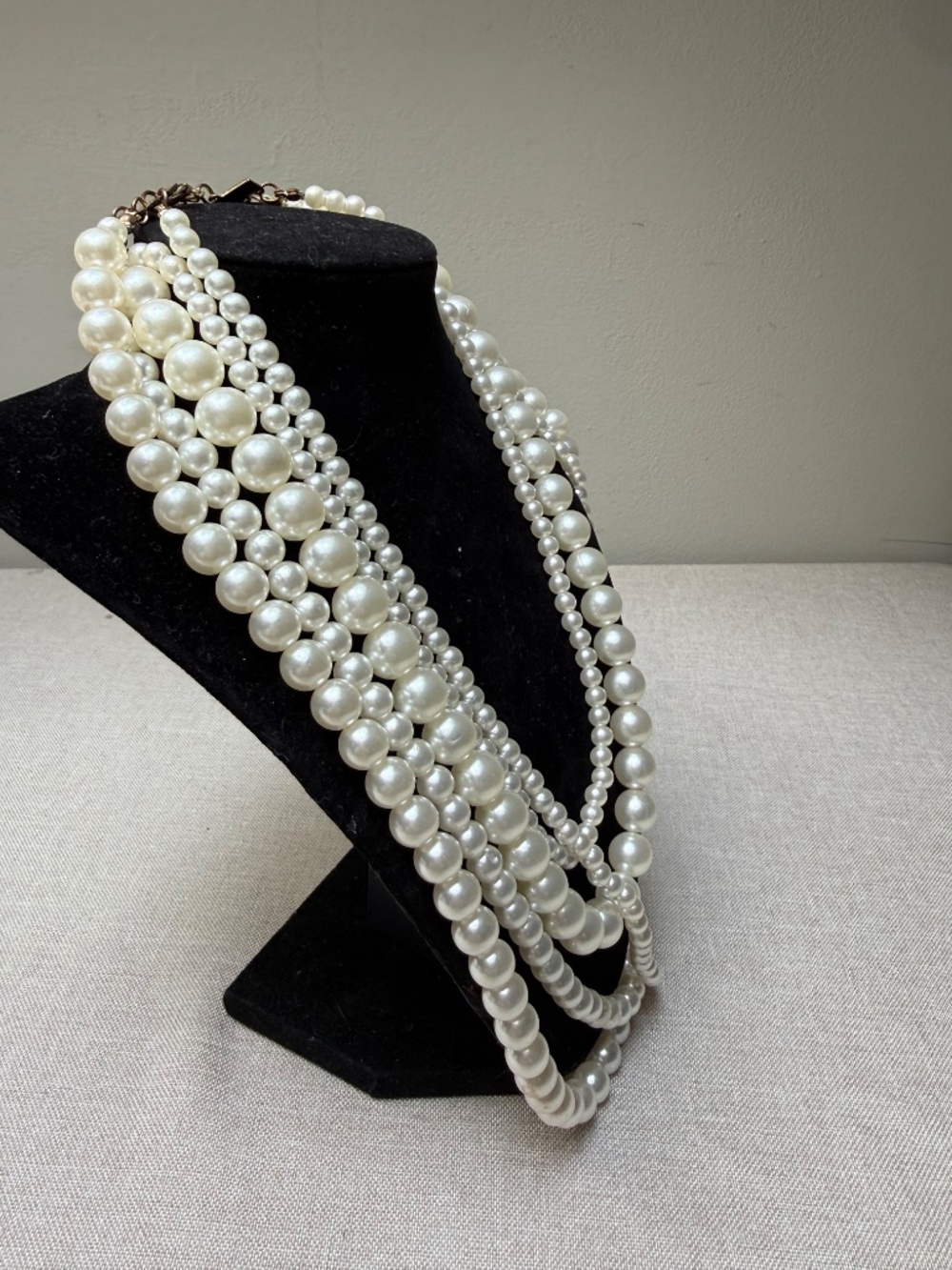 Vintage Multi Strand Faux Pearl Necklace - Picture 7 of 9